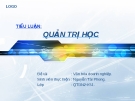 Đề tài: QUẢN TRỊ HỌC