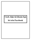 cách chặn tài khoản bạn bè trên fac