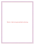 Món ăn – thuốc cho người già thận hư, đau lưng.
