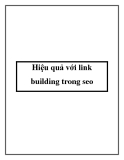 Hiệu quả với link building trong seo