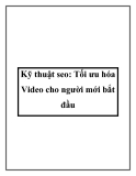 Kỹ thuật seo: Tối ưu hóa Video cho người mới bắt đầu