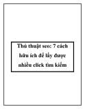 Thủ thuật seo: 7 cách hữu ích để lấy được nhiều click tìm kiếm