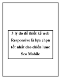 3 lý do để thiết kế web Responsive là lựa chọn tốt nhất cho chiến lược Seo Mobile