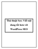 Thủ thuật Seo: Viết nội dung tốt hơn với WordPress SEO