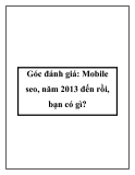 Góc đánh giá: Mobile seo, năm 2013 đến rồi, bạn có gì?