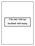 Cần chú ý khi tạo backlink chất lượng
