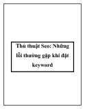 Thủ thuật SEO:  Những lỗi thường gặp khi đặt keyword