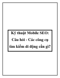 Kỹ thuật Mobile SEO: Câu hỏi - Các công cụ tìm kiếm di động cần gì?