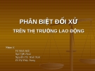 Phân biệt đối xử thị trường lao động