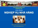 NGHIỆP VỤ NHÀ HÀNG