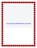 Các kỹ năng cần thiết để Quản trị cuộc đời.
