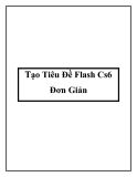 Tạo Tiêu Đề Flash Cs6 Đơn Giản