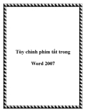 Tùy chỉnh phím tắt trong Word 2007