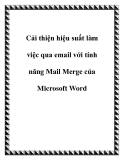 Cải thiện hiệu suất làm việc qua email với tính năng  Mail Merge mới của Microsoft Word