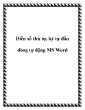 Điền số thứ tự, ký tự đầu dòng tự động MS Word