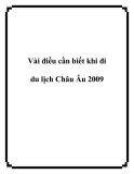 Vài điều cần biết khi đi du lịch Châu Âu 2009