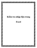 Kiểm tra nhập liệu trong Excel