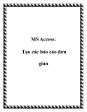 MS Access: Tạo các báo cáo đơn giản