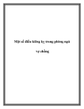 Một số điều kiêng kỵ trong phòng ngủ vợ chồng