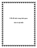 5 lỗi dễ mắc trong thói quen bài trí nội thất trong nhà