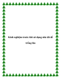 Kinh nghiệm trước khi sử dụng nhà đã để trống lâu