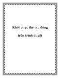 Khôi phục thẻ tab đóng trên trình duyệt