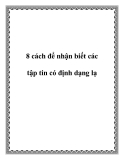 8 cách để nhận biết các tập tin có định dạng lạ