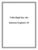 5 thủ thuật hay cho Internet Explorer 10