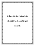 4 thao tác tìm kiếm hữu ích với fac graph search
