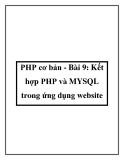 PHP cơ bản - Bài 9: Kết hợp PHP và MYSQL trong ứng dụng website