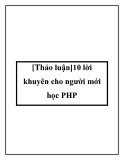 10 lời khuyên cho người mới học PHP