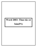 Word 2003: Thao tác cơ bản