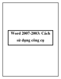 Word 2007-2003: Cách sử dụng công cụ