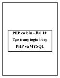 PHP cơ bản - Bài 10: Tạo trang login bằng PHP và MYSQL