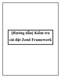 Kiểm tra cài đặt Zend Framework