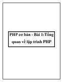 PHP cơ bản - Bài 1:Tổng quan về lập trình PHP