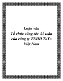 Luận văn Tổ chức công tác  kế toán của công ty TNHH ToTo Việt Nam