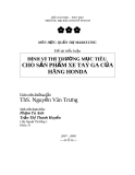 ĐỊNH VỊ THỊ TRƯỜNG MỤC TIÊU  CHO SẢN PHẨM XE TAY GA CỦA HÃNG HONDA