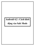 Android 4.2 : Cách khởi động vào Safe Mode