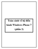 Toàn cảnh về hệ điều hành Windows Phone 7 (phần 3)