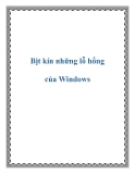 Bịt kín những lỗ hổng của Windows