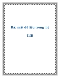 Bảo mật dữ liệu trong thẻ USB