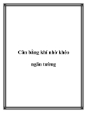 Cân bằng khí nhờ khéo ngăn tường