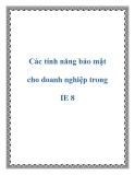 Các tính năng bảo mật cho doanh nghiệp trong IE 8