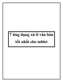 7 ứng dụng xử lí văn bản tốt nhất cho tablet