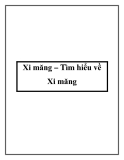 Xi măng – Tìm hiểu về Xi măng