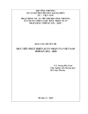 Luận văn:MỤC TIÊU PHÁT TRIỂN XUẤT NHẬP CỦA VIỆT NAM THỜI KỲ 2011 - 2020