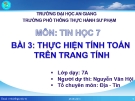 Thực hiện tính toán trên trang tính