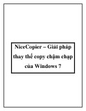 NiceCopier – Giải pháp thay thế copy chậm chạp của Windows 7