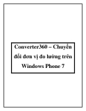 Converter360 – Chuyển đổi đơn vị đo lường trên Windows Phone 7